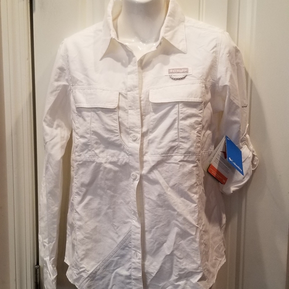 Columbia Tops - Columbia Omni Shade White Active Shirt Sz Large